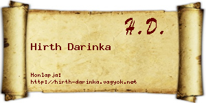 Hirth Darinka névjegykártya
